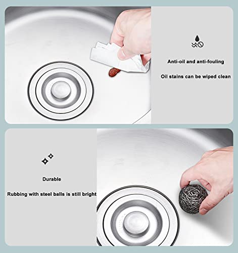 Évier de cuisine petit lavabo simple rond acier inoxydable 304 argenté 28 cm