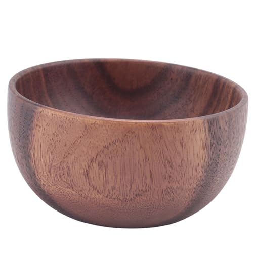 Qusedwey Madera de para Frutas, Ensaladas y Fideos, Cuenco de Madera para Ensaladas 5,1 X 2,4 Pulgadas