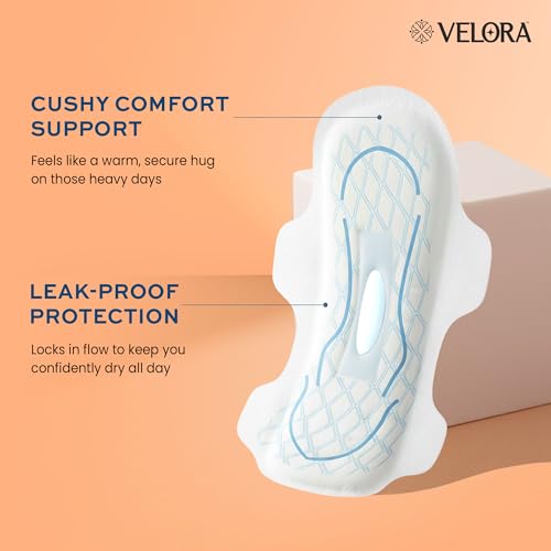 Image of Velora Dry Feel XL 40 Pads Wider Back for Extra Coverage, Quick Absorption,Medium Flow Straight Sanitary Pads for Women & Girl (40 Pads-280MM)