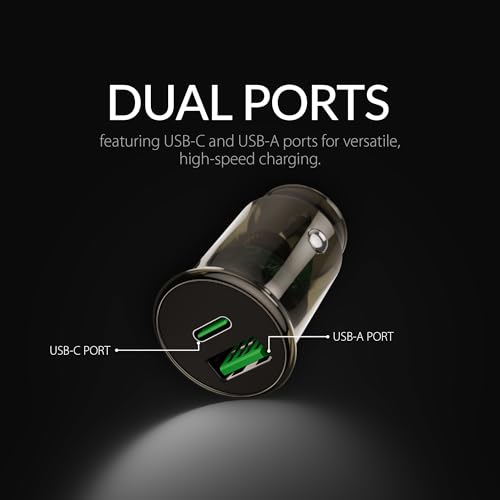 Image of Vismac 48W SuperFast Car Charger with Type-C PD & USB-A QC Ports, Smart IC Chip, Transparent Design, Over Voltage & Heat Protection, Universal Charging for All Devices