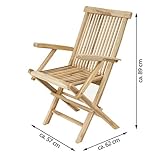2er-Set Gartenstuhl Terrassenstuhl Klappstuhl aus Teak-Holz Hochlehner - 5