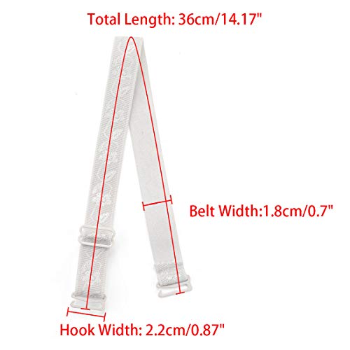 Image of uxcell 2 Pair 10 /12 /15 /18 /20mm Width Stretchable Shoulder Bra Straps Adjustable Elastic Straps for Women