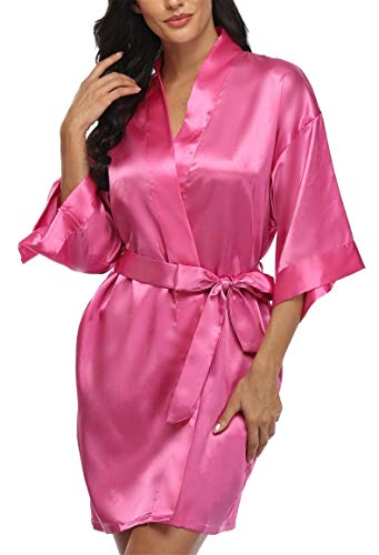 Image of Giova Women Bridal Robe for Bride and Bridesmaid Getting Ready Wedding Party Bathrobe