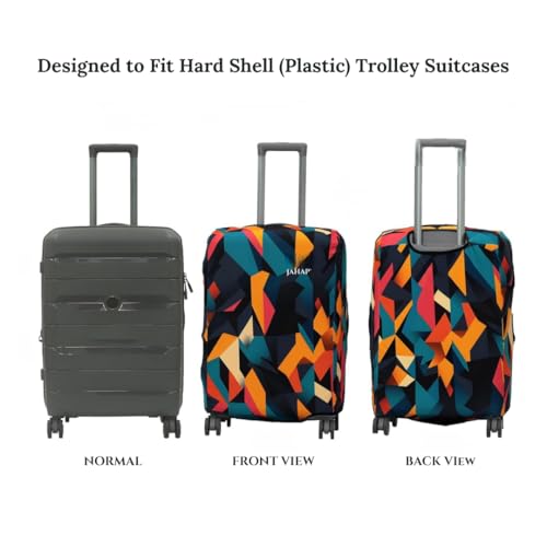 Image of JAHAP 28 Inch Luggage Cover Large | Abstract Print Stretchable Trolley Bag Cover for Suitcase | Dust Proof Scratch Resistant Travel Protector | Fits 28-30 Inch Only On Fiber /Plastic Trolley Bag