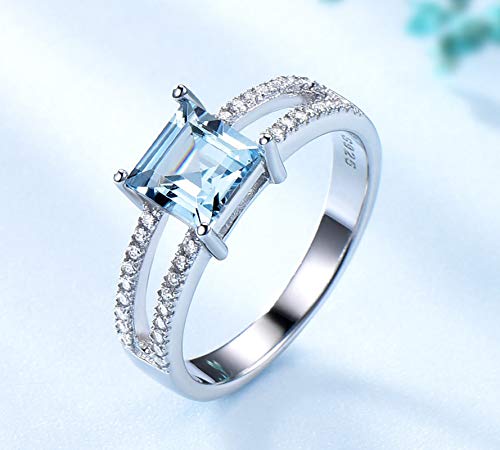 Topacio azul en anillo de mujer de plata 925 resistente y elegante 4