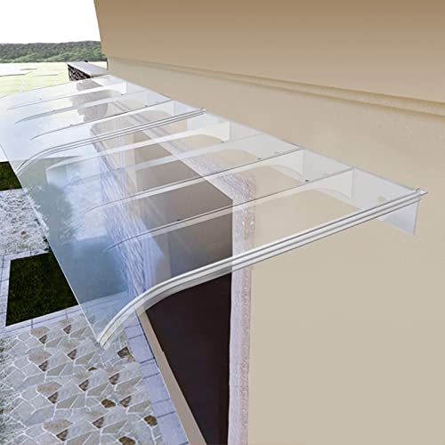 Auvent d'entrée robuste en polycarbonate marron pour façade contemporaine - 8