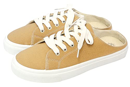 ZIP CORPORATION かかと無し スニーカー 楽々 スリッポン サンダル感覚 ミュールスニーカー レディース ベージュ Mサイズ:約23~24cm 86289