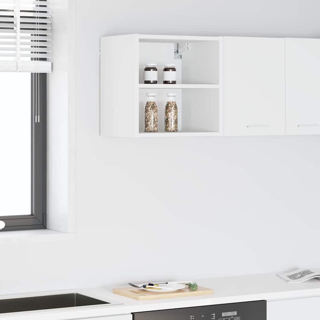 Hängeschrank Weiß aus Holzwerkstoff 40 x 29,5 x 40 cm mit viel Stauraum für Küche, moderner Wandschrank ideal als Vorratsschrank, Organizer für Geschirr, Teller, Tasse und Besteck