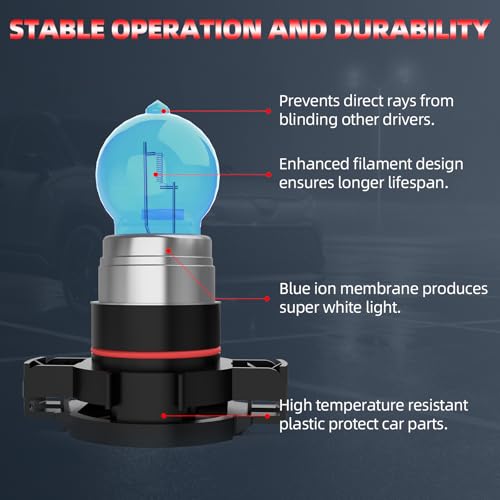 Image of Fog Light Bulbs Fit For GMC Sierra 2500 HD 2007-2015 2017-2020, 5202 High Performance Fog Lights Halogen Light Bulb, 6000K White Light, Pack of 2