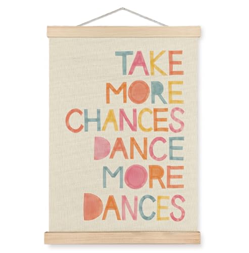 SPBL&L Boho Inspirational Wall Art, Positive Quote Poster Hanger Frame, Take More Chances Dance More...