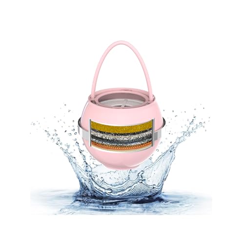 Image of SHLLKTTRY Bath Water Filter for Tub Faucet with Overflow,Filtration,Remove Contaminants,Chlorine,Fluoride,Hard Water Softener,Enhances Health of Skin,Hair,Nails,Relieve Eczema,3,000 Gallons,Pink