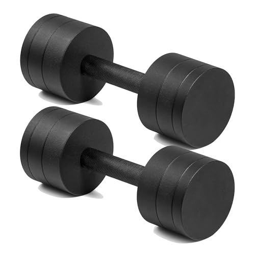 CAP Barbell 15 lb Adjustable Dumbbell – Compact Cast Iron Weight with Black Handle - Pair