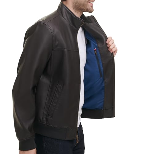 Image of Tommy Hilfiger Adaptive Men's Tommy Hilfiger Men's Smooth Lamb Touch Faux Leather Unfilled Bomber