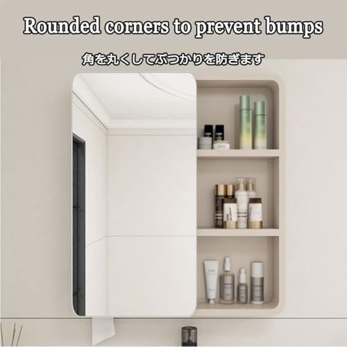 Wall-Mounted Bathroom Mirror Cabinet - Single Door, 60x65cm, Ideal for Family Bathrooms, Rentals, Hotels - Stylish Storage Solution for Any Space