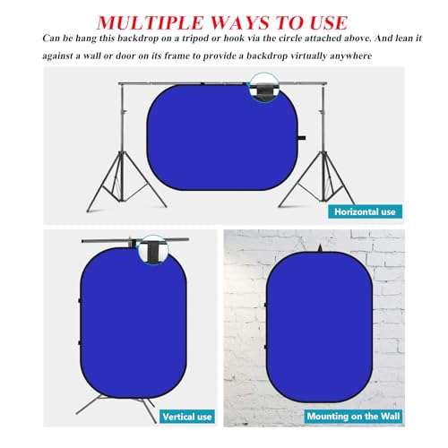 Soporte para fondo reversible azul y gris 5x7ft con trípode 7.8ft miniatura 5