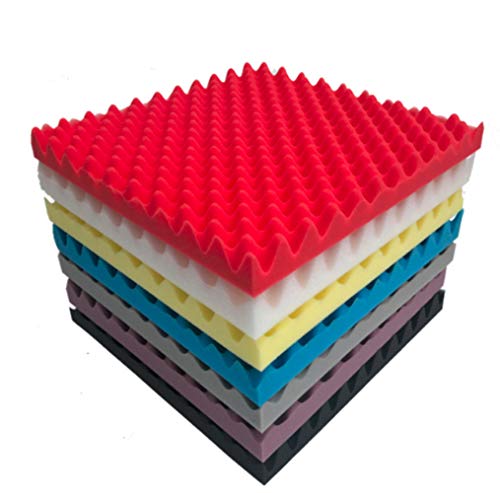 12 Paneles acústicos autoadhesivos espuma para estudio L12" x W12" x H1" (30x30x2cm), morados, pack de 12 miniatura 6