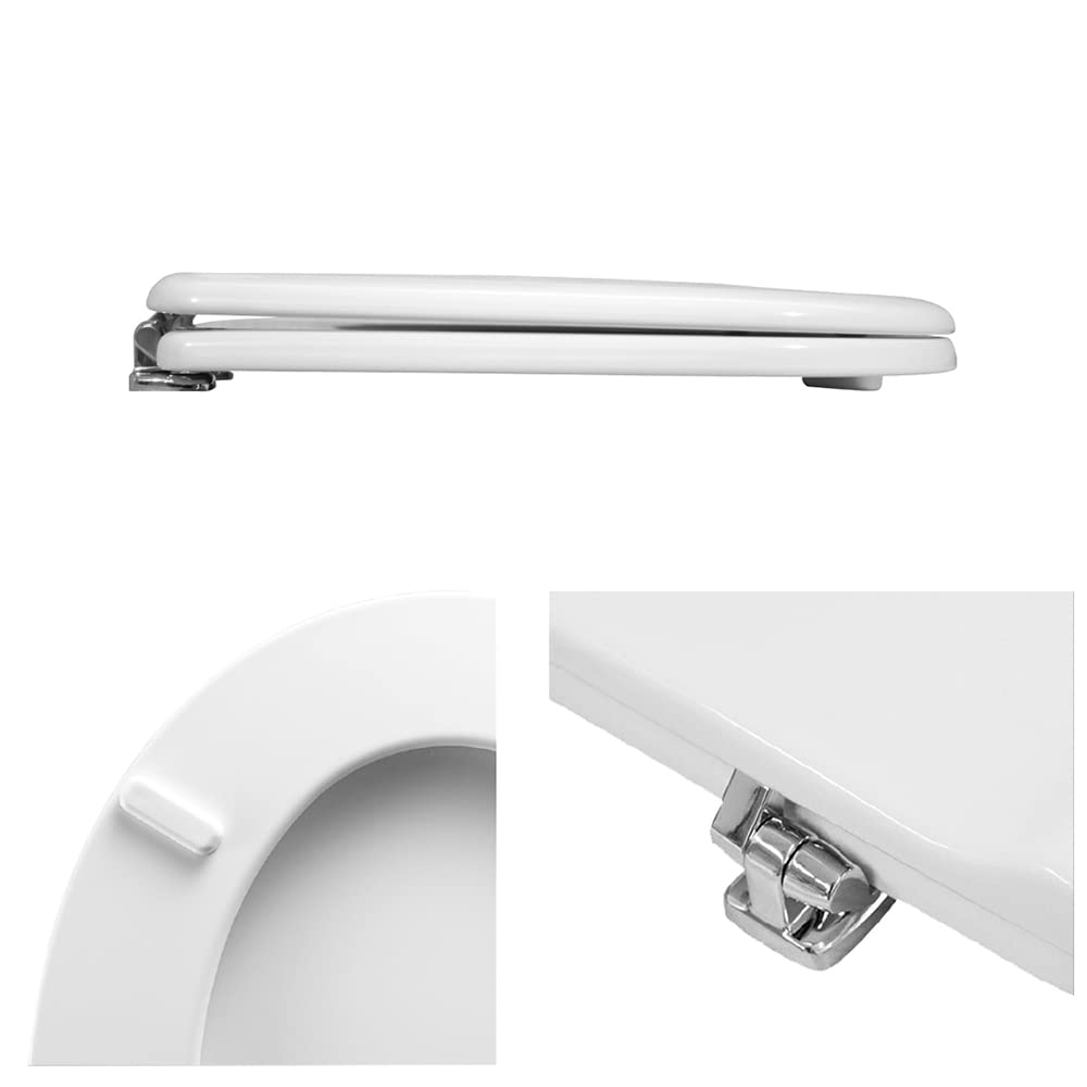 Copriwc sedile coprivaso Colibri 2 Pozzi Ginori, legno con cerniere acciaio, compatibile dedicato Bianco