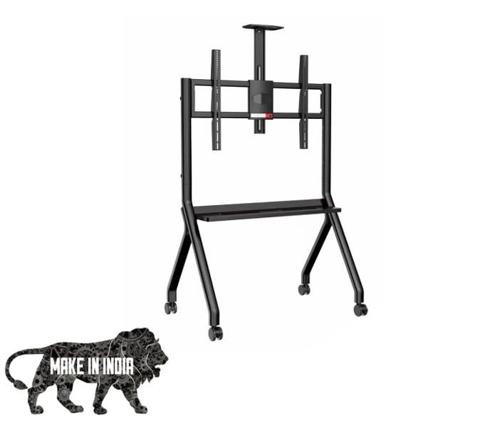 Braevo Interactive Flat Panel Stand/IDB Stand Heavy Material 55"-110" Inch Panel Adjustable Shelf Trolley Single Pole Holds up to 150 Kg Movable TV Stand with Tray (B0D2CQLX6F) Amazon Price History, Amazon Price Tracker