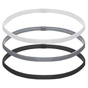 3 STKS Elastische Sport Hoofdbanden voor Vrouwen Mannen, Mens Dunne Sport Haarband Niet Slip, Slanke Siliconen Grip Sport Haarband Atletische Hoofd Bands voor Gym/Hockey/Voetbal/Tennis/Yoga/Hardlopen (Zwart, Grijs, Wit)