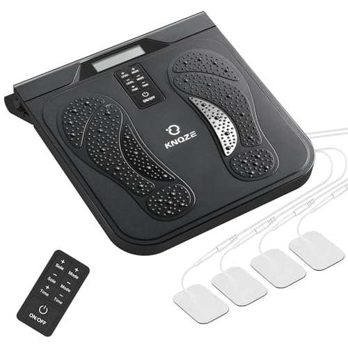 Massage des pieds avec stimulateur de circulation sanguine, EMS et TENS – Appareil de massage des pieds électrique avec 10 modes, 20 niveaux d'intensité et...