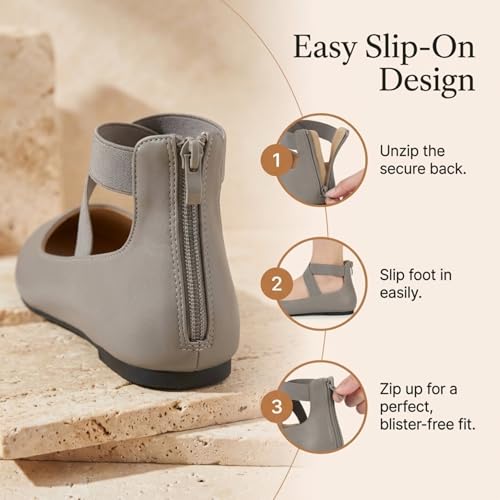 Image of EMMA NEW YORK Ankle Strap Flats for Women, Women Flat Ballerina Shoes, Women's Ballet Flats with Strap