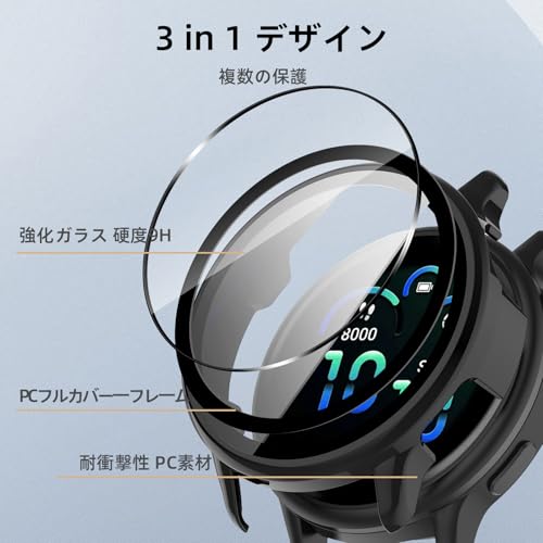 Image of For Garmin Vivoactive 6 Protective Case, Lightweight, PC + Tempered Glass Cover, 9H Hardness, Easy Installation, All-in-One Protection, Anti-Scratch, Shockproof, HD High Transmittance