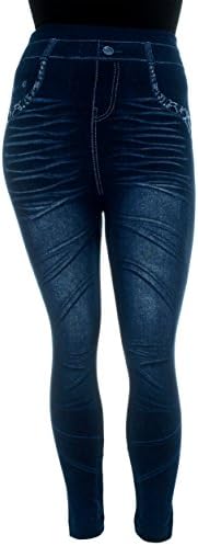 Women's Plus Size Denim Jean Look Seamless Jeggings