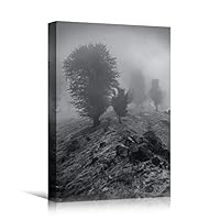 Canvas Wall Art Expressive Landscape Chic Dramatic Duotone Hallway Landscape Mountain Photography - 12x18 inches