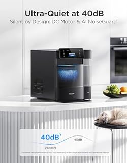 GoveeLife Smart Nugget Ice Maker Pro, 60lbs Daily, 6-Minute First Ice, 40dB Ultra-Quiet with AI NoiseGuard, App & Voice Control, Self-Clean, 3.5lbs Basket & Dual Water Tanks, for Home Kitchen, Party
