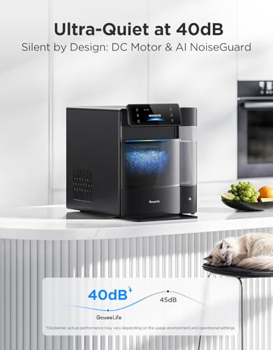 Image of GoveeLife Smart Nugget Ice Maker Pro, 60lbs Daily, 6-Minute First Ice, 40dB Ultra-Quiet with AI NoiseGuard, App & Voice Control, Self-Clean, 3.5lbs Basket & Dual Water Tanks, for Home Kitchen, Party
