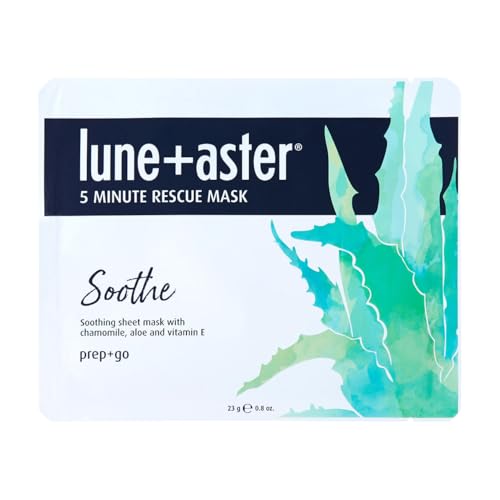 Lune+Aster 5 Minute Rescue Mask - Hydrate | Deeply Hydrating Sheet Mask with Hyaluronic Acid, Coconut, Argan and Avocado Oils. Made in Korea.