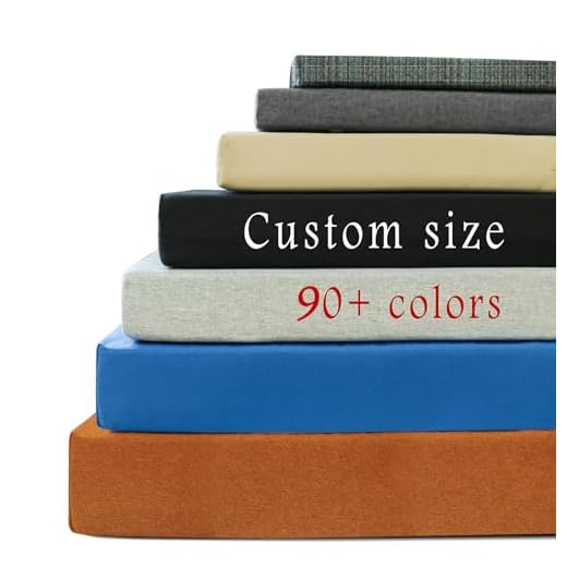 ROFIELTY Custom Bench Cushion, Bench Cushion Indoor/Outdoor, 90+ Colours Window Seat Cushion High Resilience Foam Garden Furniture Cushions Double Piping Bench Cushions