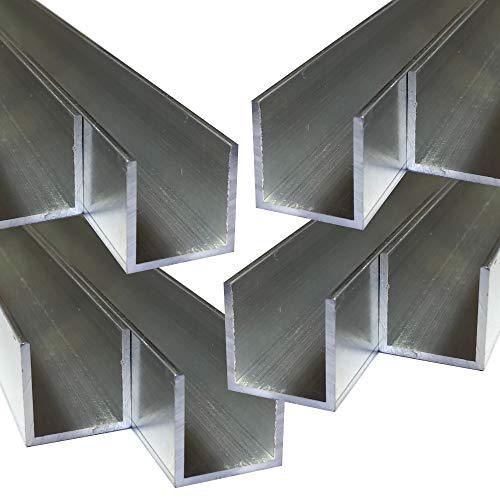 Alu U-Profil 25 x 25 x 25 x 2,0 mm Aluminium AlMgSi0,5 U-Stab Profil Aluprofil U-Stange (200 cm) Cover