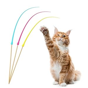 【Richtig heftige Resonanz!! 】 Katzenspielzeug, Katzenangel, Mausschwanzförmiges, Twiggle Tail Nachahmende Jagd, Silikon Ultraleicht stabil (3-Set)