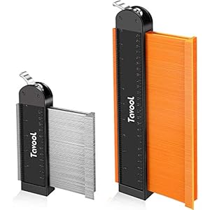 Konturenlehre mit Schloss – Tavool Konturenlehre Profilwerkzeug 12.7 cm & 25.4 cm breit mit Aluminiumschloss Konturlehre Duplikator zum Messen von Ecken, Fliesen und Laminat, 2 Stück