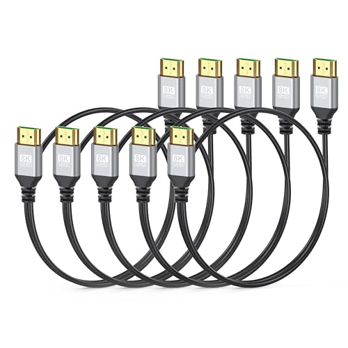 Câble HDMI 8K de 0,9 m lot de 5 haute résolution pour ordinateur