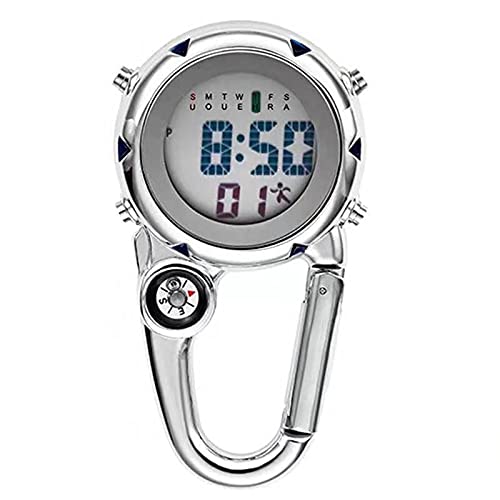 liangzishop Klassiker Taschenuhr Karabiner-Taschenuhr Multifunktions-elektronische Taschenuhr Klassische große Zahl tragbare Tasche 1,7-Zoll-Taschenuhr Taschenuhren (Color : Blue) Cover