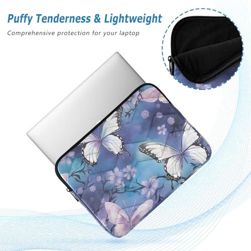 Funda para portátil Butterfly Flowers morada de 13 a 14 pulgadas miniatura 5