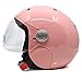 BHR Casco Moto Demi-Jet Bambino 816 BABY | Casco Moto Bambino Omologato ECE | Casco Scooter per Bambini e Bambine con Visiera Antigraffio, Sgancio Micrometrico & Design Moderno | Rosa | M