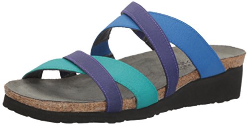 Naot Footwear Women s Roxanna Aqua Stretch Royal Blue Stretch Gloss Purple Stretch Sandal 8 M US