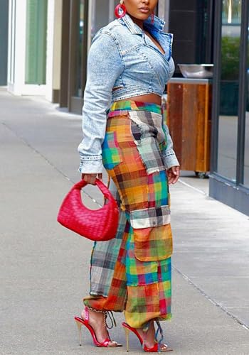 Unybwonn Women's High Waist Cargo Pants Fashion Straight Wide Leg Sweatpants Baggy Y2K Pants with Multiple Pockets3