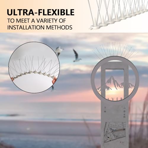 Demiwise Bird Spikes, 16 Packs Pigeon Deterrent, Stainless Steel Bird Spikes Deterrent for Outside, Spikes Coverage 16 Feet, for Patio, Balcony and Garden Fence by Demiwise - Used condition - Image 5