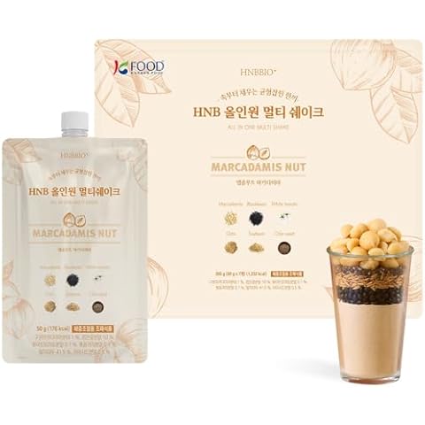 Korean Food All-In-One Multi Shake Macadamia Nut Flavor(50g*7 Packs) Dietary Fiber, Essential Amino Acids, Vitamins, 7-Day Convenient Individual Packs (12.35 oz) Cover