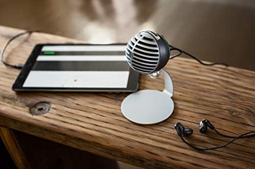Shure MV5-LTG cyfrowy mikrofon kondensatorowy do USB i Lightning, 3 wstępnie ustawione tryby DSP, wbudowane przedwzmacniacze, monitorowanie zerowego opóźnienia, gniazdo słuchawkowe, wysokiej jakości 24 bity / 48 kHz Audio