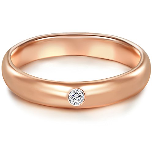 Preisvergleich Produktbild Tresor 1934 Damen-Solitärring Sterling Silber rosévergoldet Zirkonia weiß im Brillantschliff - Verlobungsring Roségold Ehering Trauring
