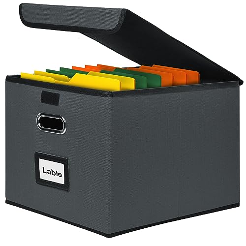 Cajas de almacenamiento Okydoky con tapa, caja de archivo colgante A4 hecha de fibra y papel con elegante aspecto de poncho de lluvia, adecuada para el hogar y la oficina, y cajas de almacenamiento de