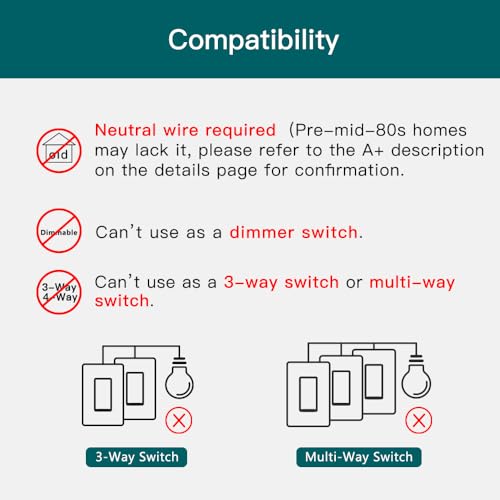 Treatlife SMART LIGHT SWITCHES SS01S Smart Light Switch Single Pole Smart Switch Works With Alexa thumb #1
