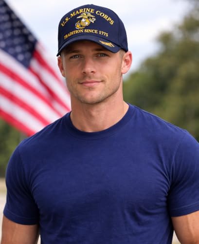 Image of MWS U.S Marine USMC Semper Fi Always a Marine Traditions Since 1775 Logo Eagle Embroidered Cap Hat