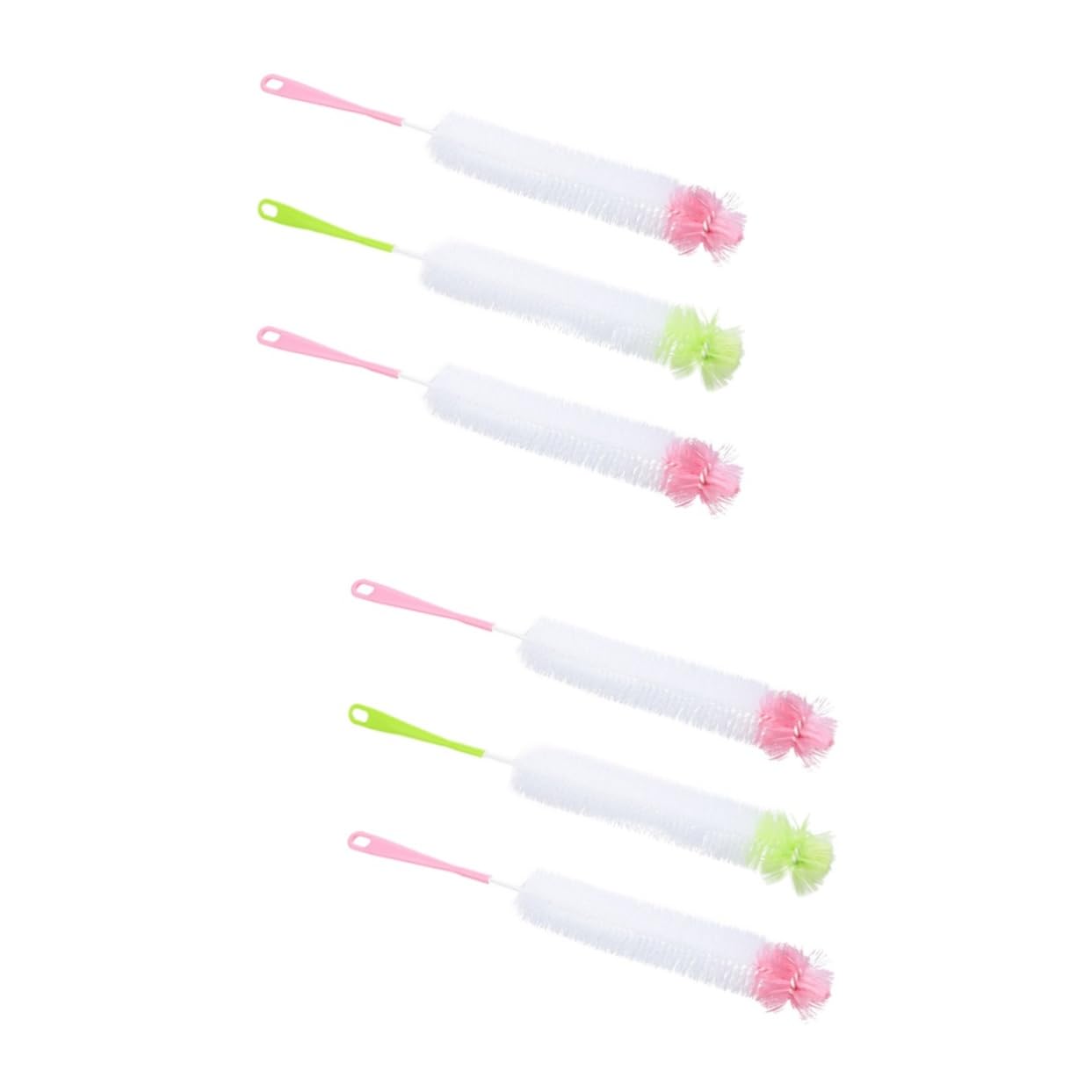 2 Sätze Teiliges Flaschenbürste Mit Langgriff Multifunktionale Reinigungsbürste Für Gläser Und Flaschen Zufällige Farbe Zufällige Farbe 3 Stücke * 2