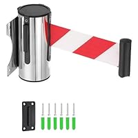 5M Edelstahl Absperrung Ausziehbar Absperrband Einzeihbar Wand Montiert Absperrung Personenleitsystem Absperrstände Absperrseil Wandgurt Sicherheit für Abgrenzungsständer Crowd Control